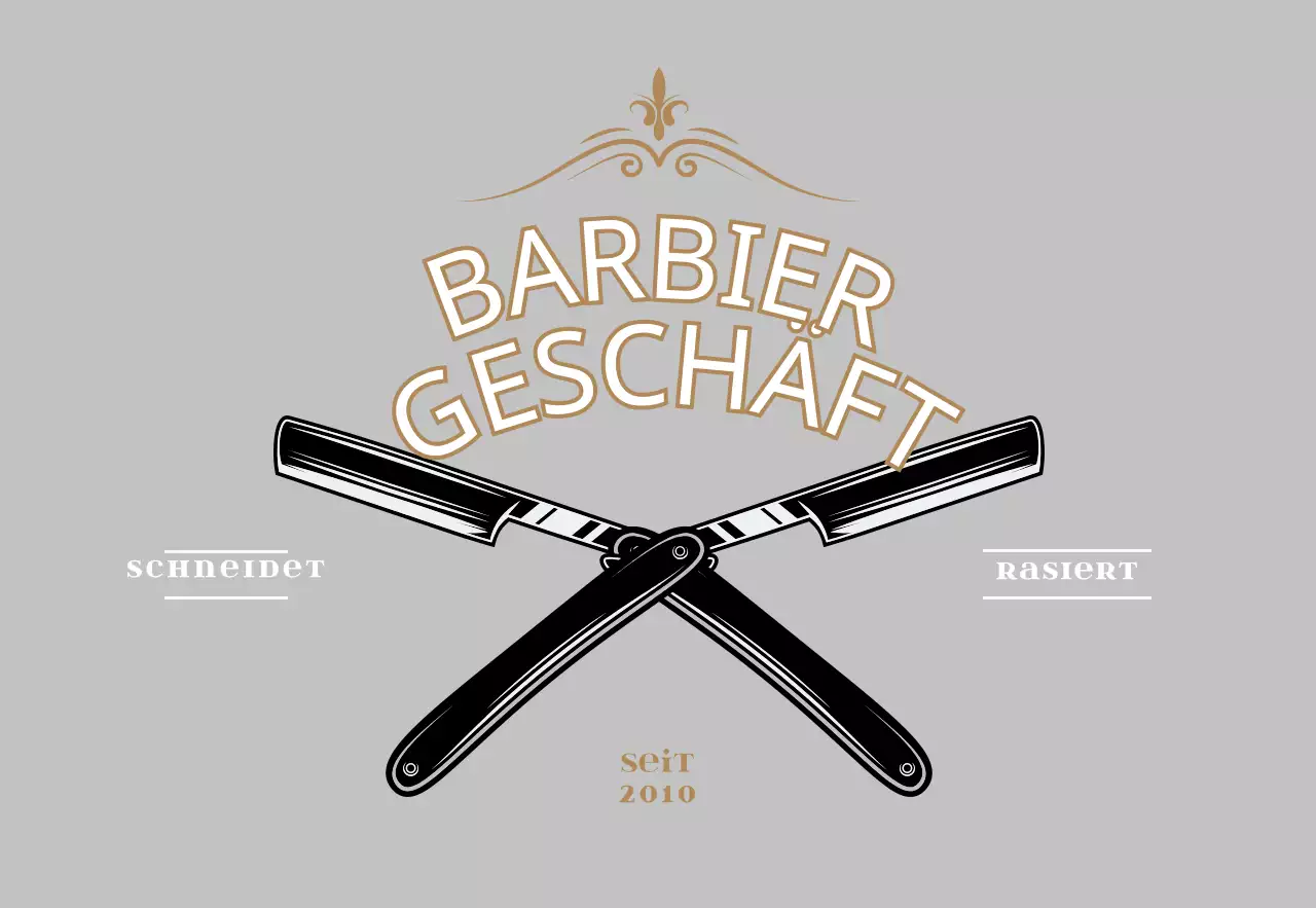 Barbershop-Schild im Vintage-Stil in Grau