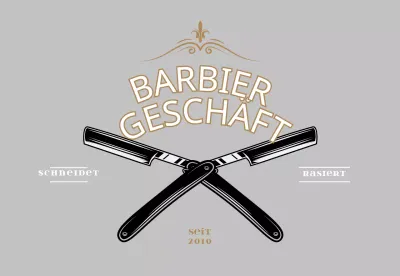Barbershop-Schild im Vintage-Stil in Grau