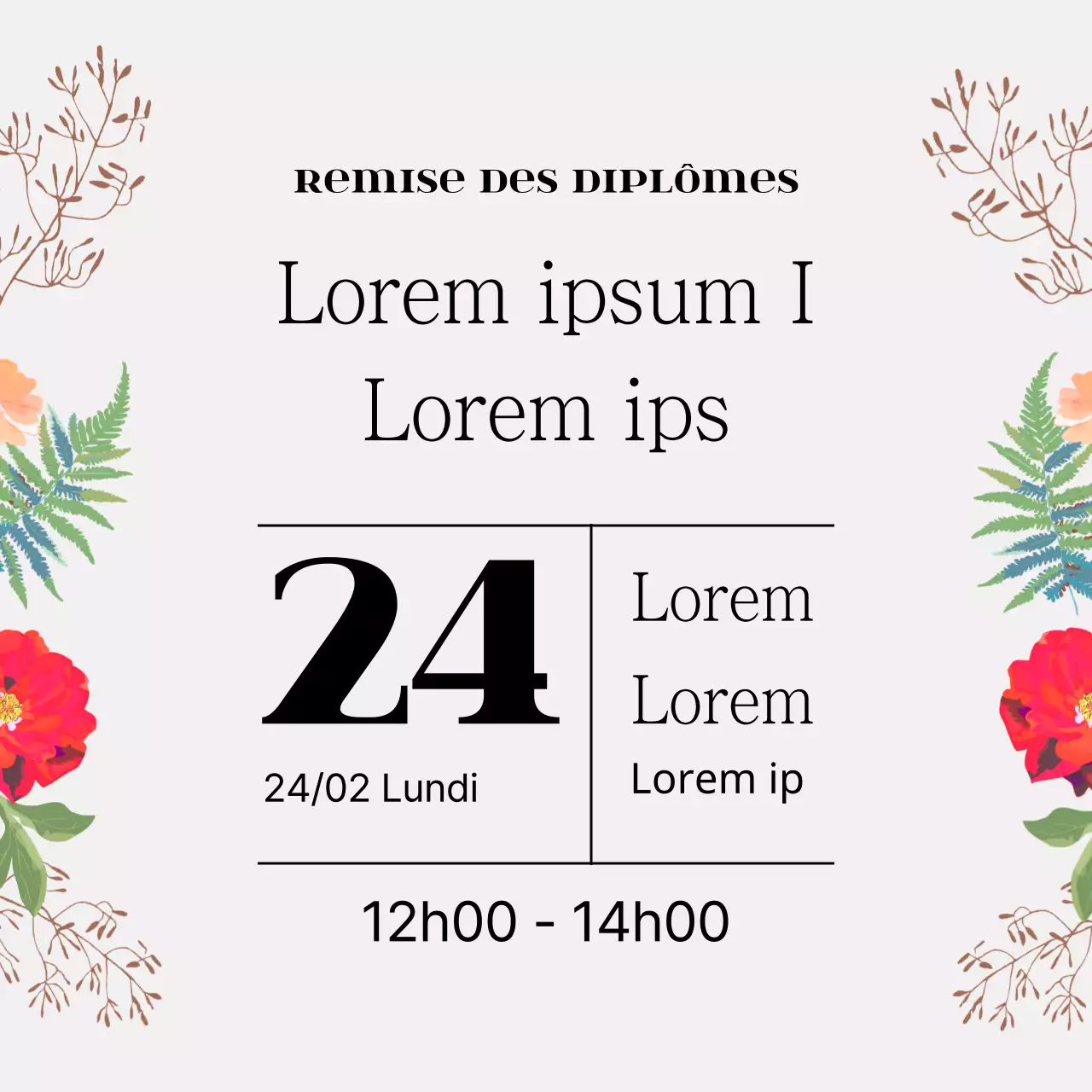 Invitations à la remise des diplômes