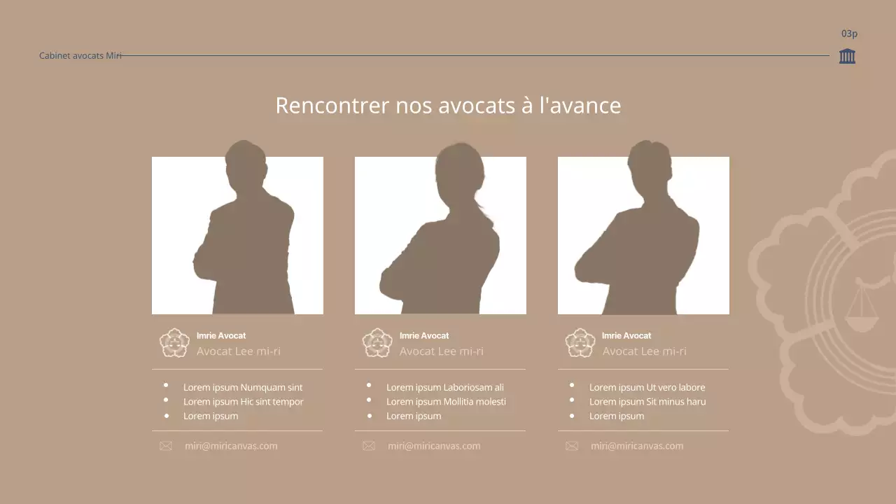 Proposition d'offre d'un cabinet juridique propre en bleu et beige (PPT)