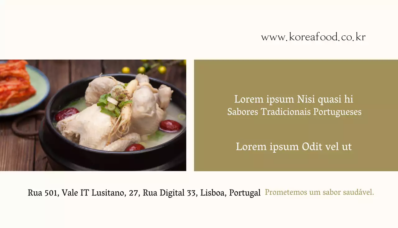 Cartão de visita para um restaurante japonês