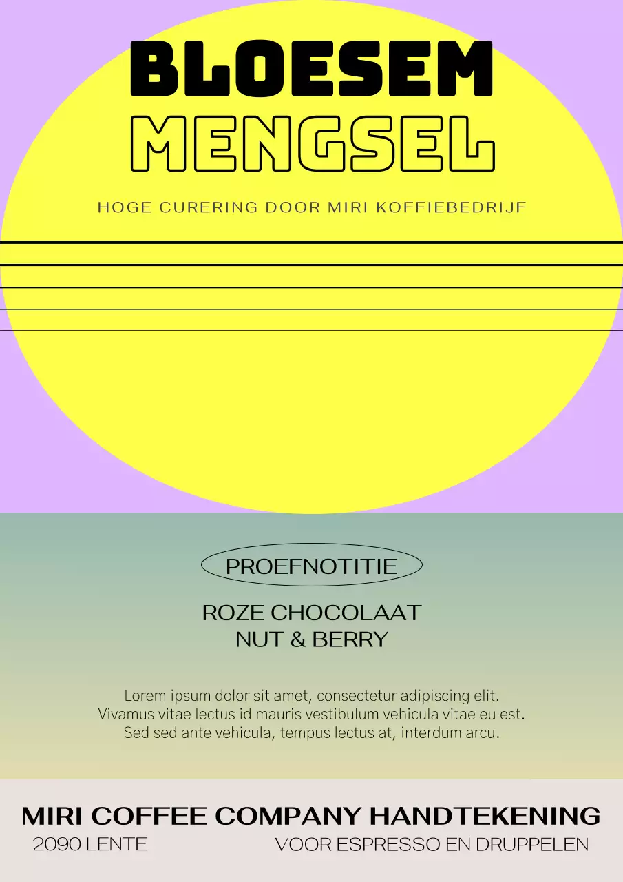 Grafische koffiebonen in neonkleuren