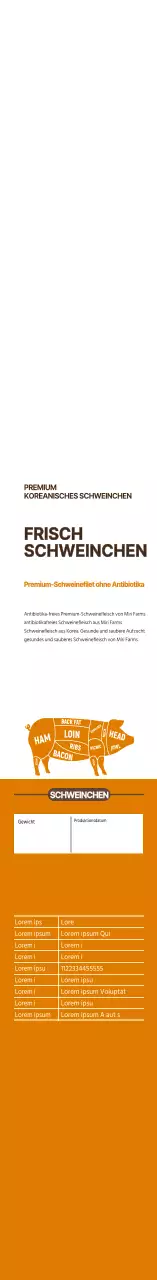 orangefarbene einfache Ikone Schweinefilet