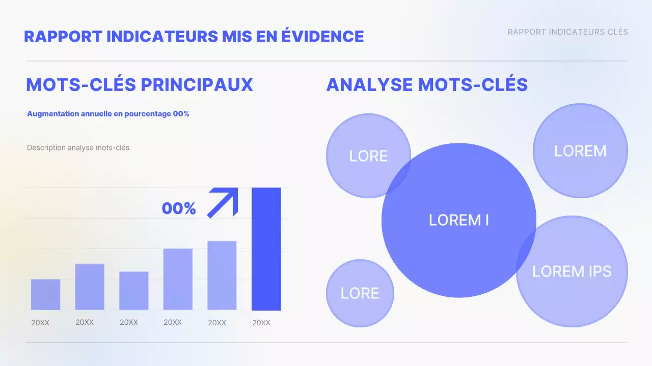 Dégradé jaune et bleu Graphiques et infographies simples Rapport de performance conceptuel