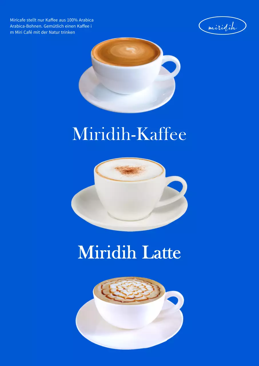 Elegantes Cafe-Design mit blauem Konzept