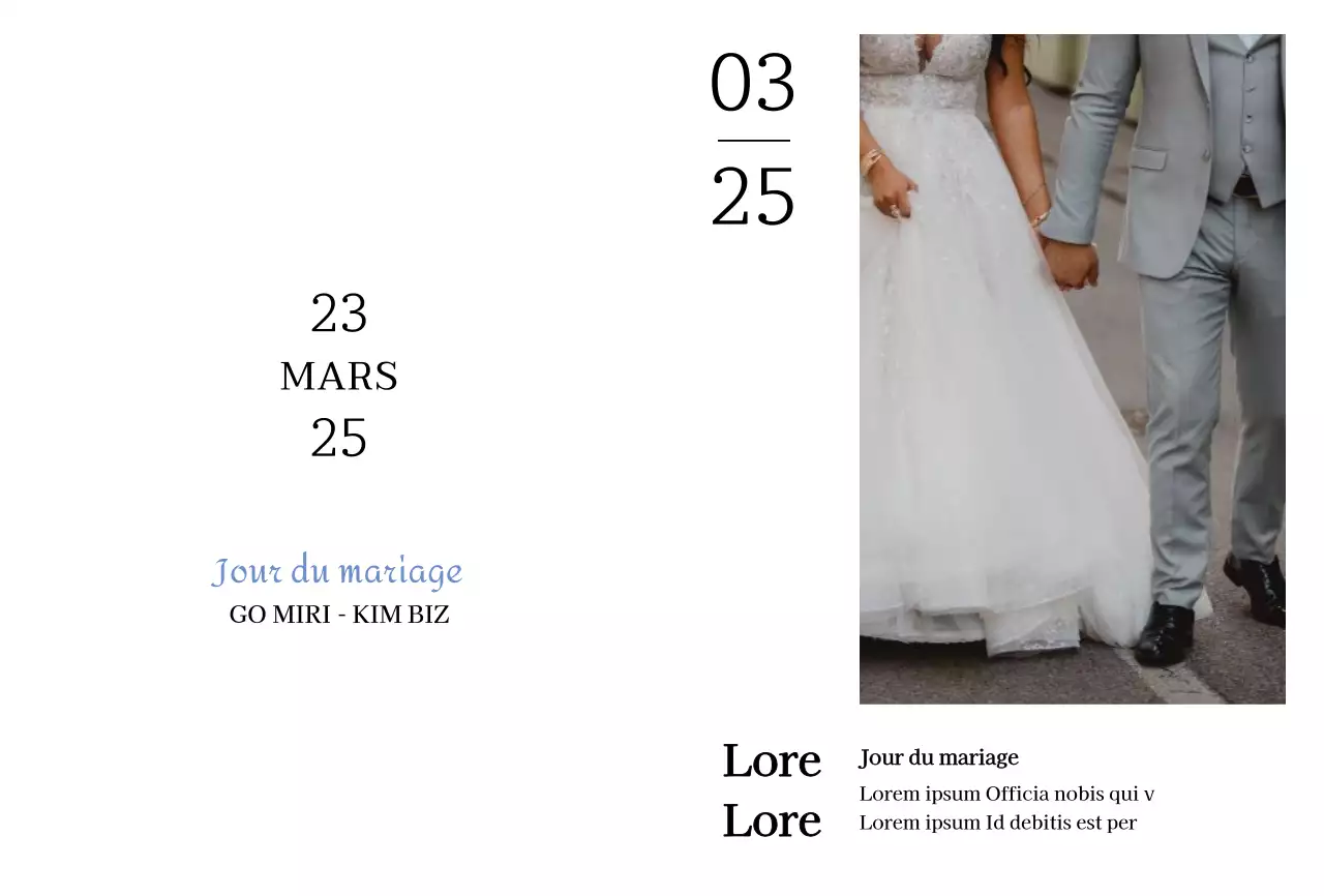 Faire-part de mariage en blanc et cadres simples
