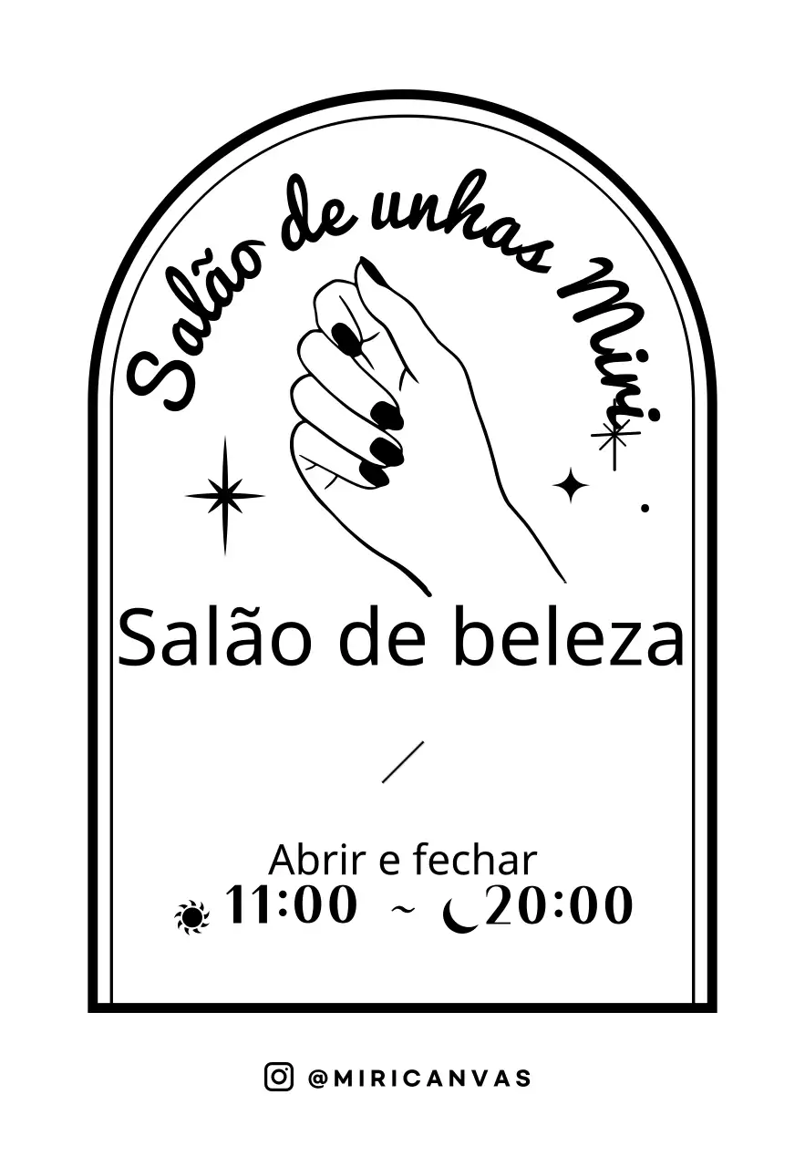 Ilustração de um salão de unhas com crachá na mão