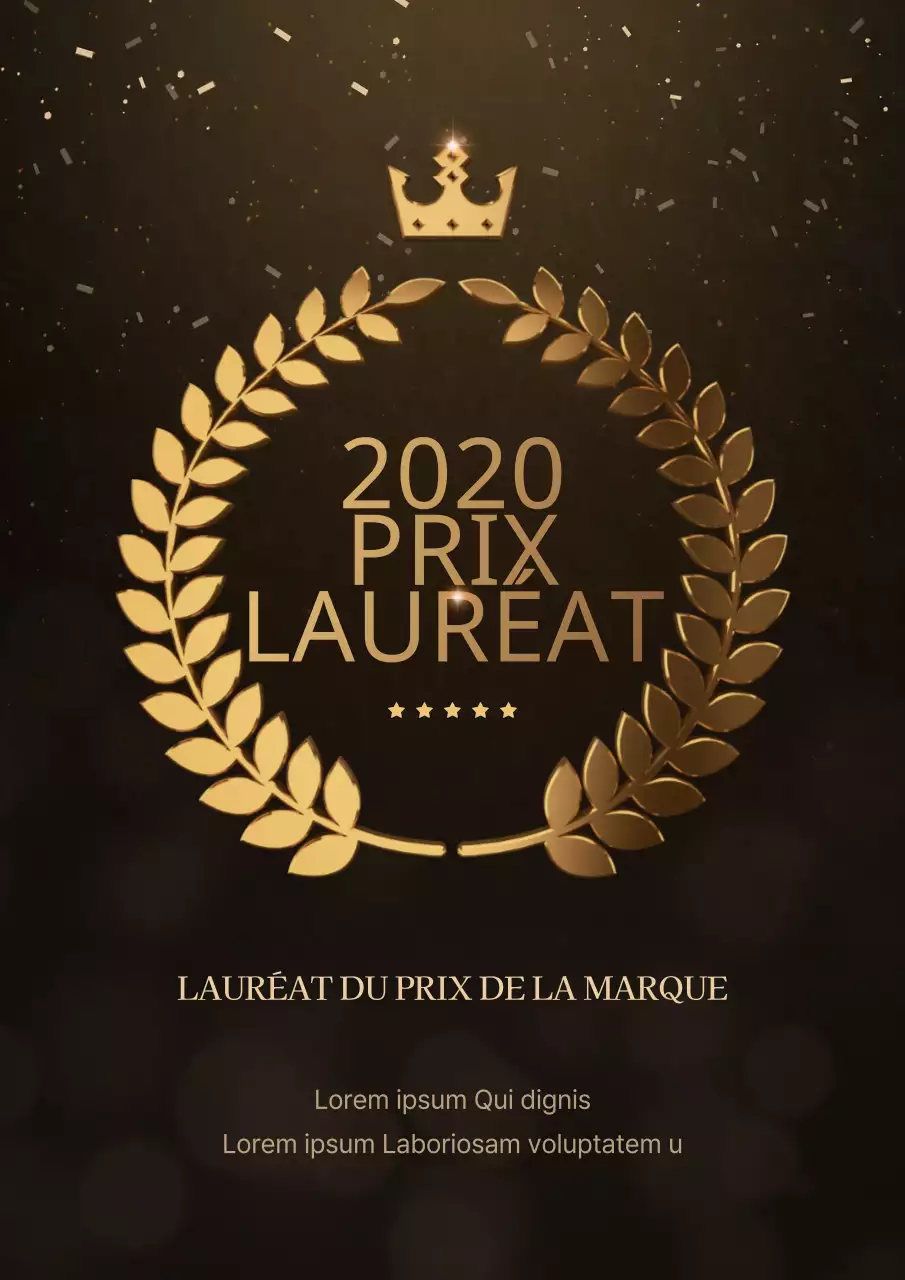 Couronne d'or sur fond noir Cérémonie de remise des prix de fin d'année