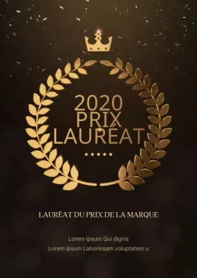 Couronne d'or sur fond noir Cérémonie de remise des prix de fin d'année