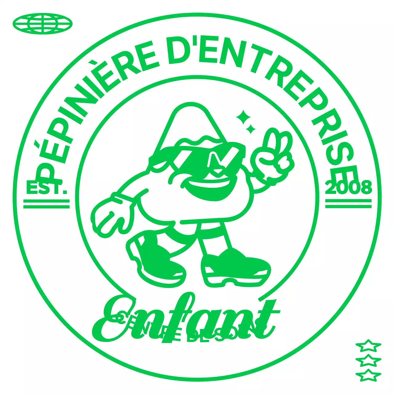 Hip Mountain Character Concept Groupe de jour sportif pour enfants