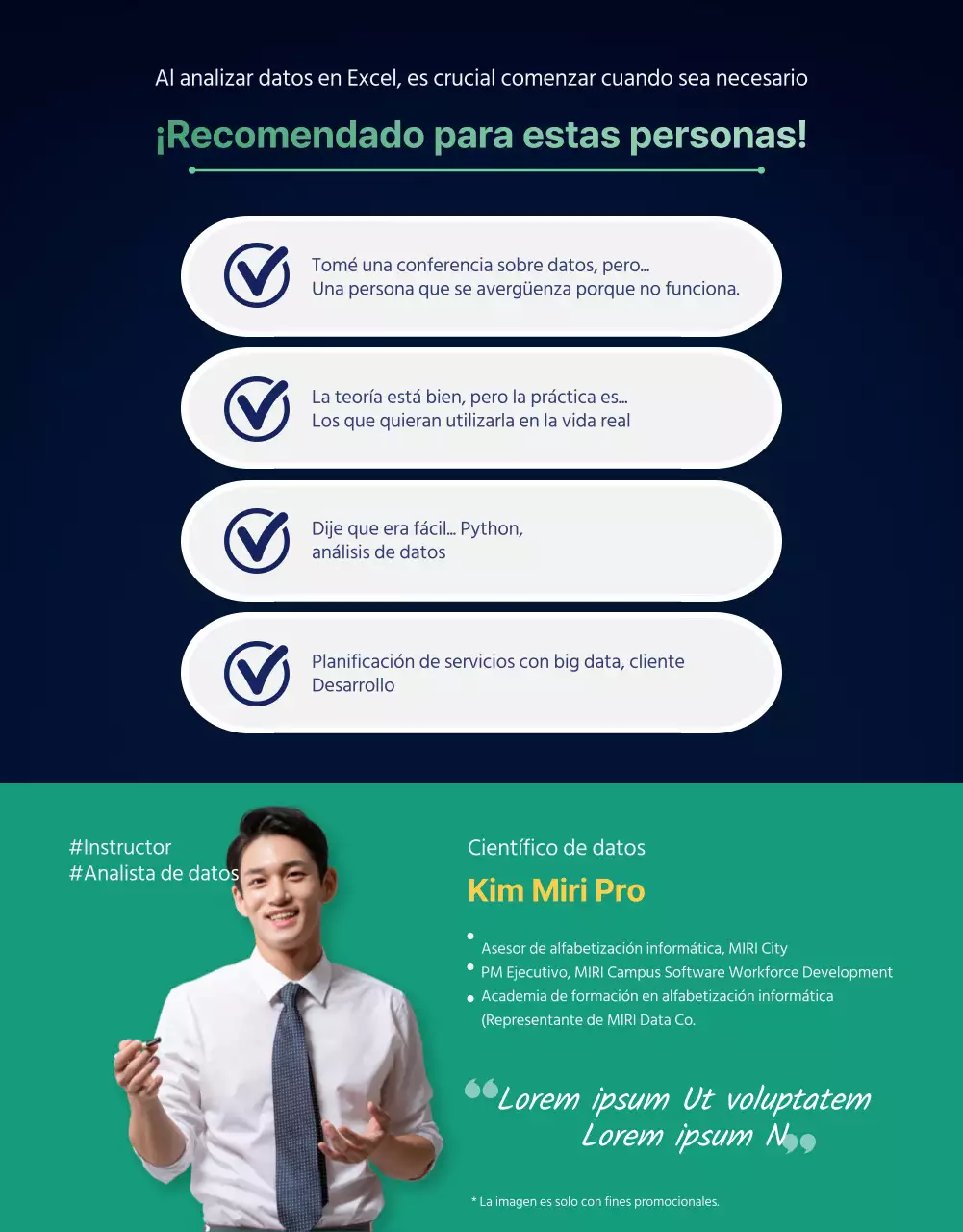 Detalles de la formación en análisis de datos oscuros