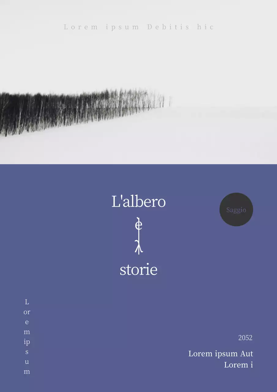 Semplice saggio personale in bianco e blu