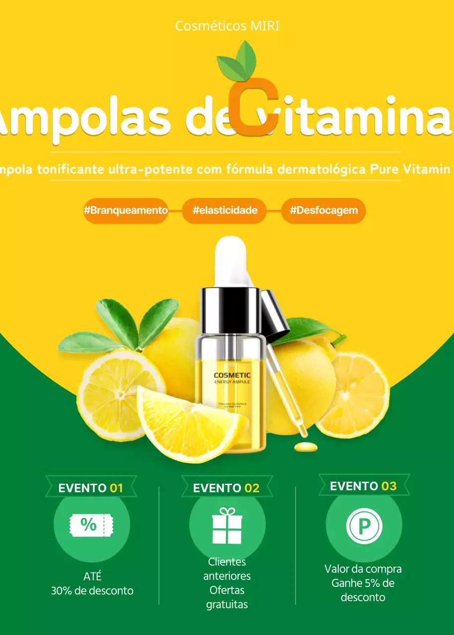 Um simples primer de cosmética amarelo e verde para eventos
