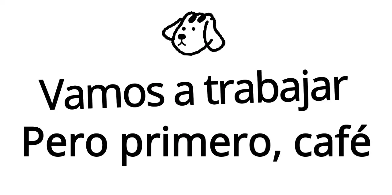 Mercancía de texto con una simpática ilustración de un cachorro negro