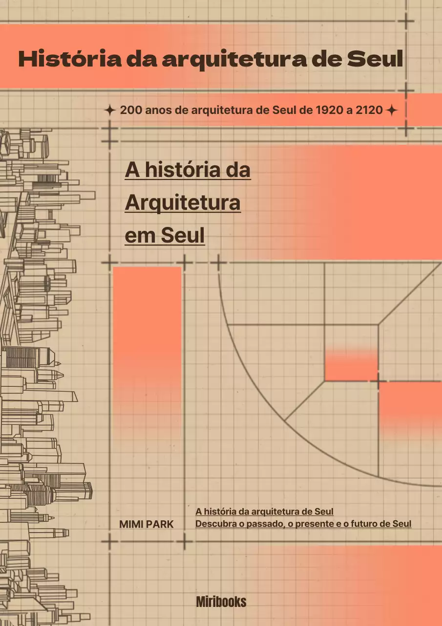 Capa de livro de história da arquitetura em grelha amarela e laranja