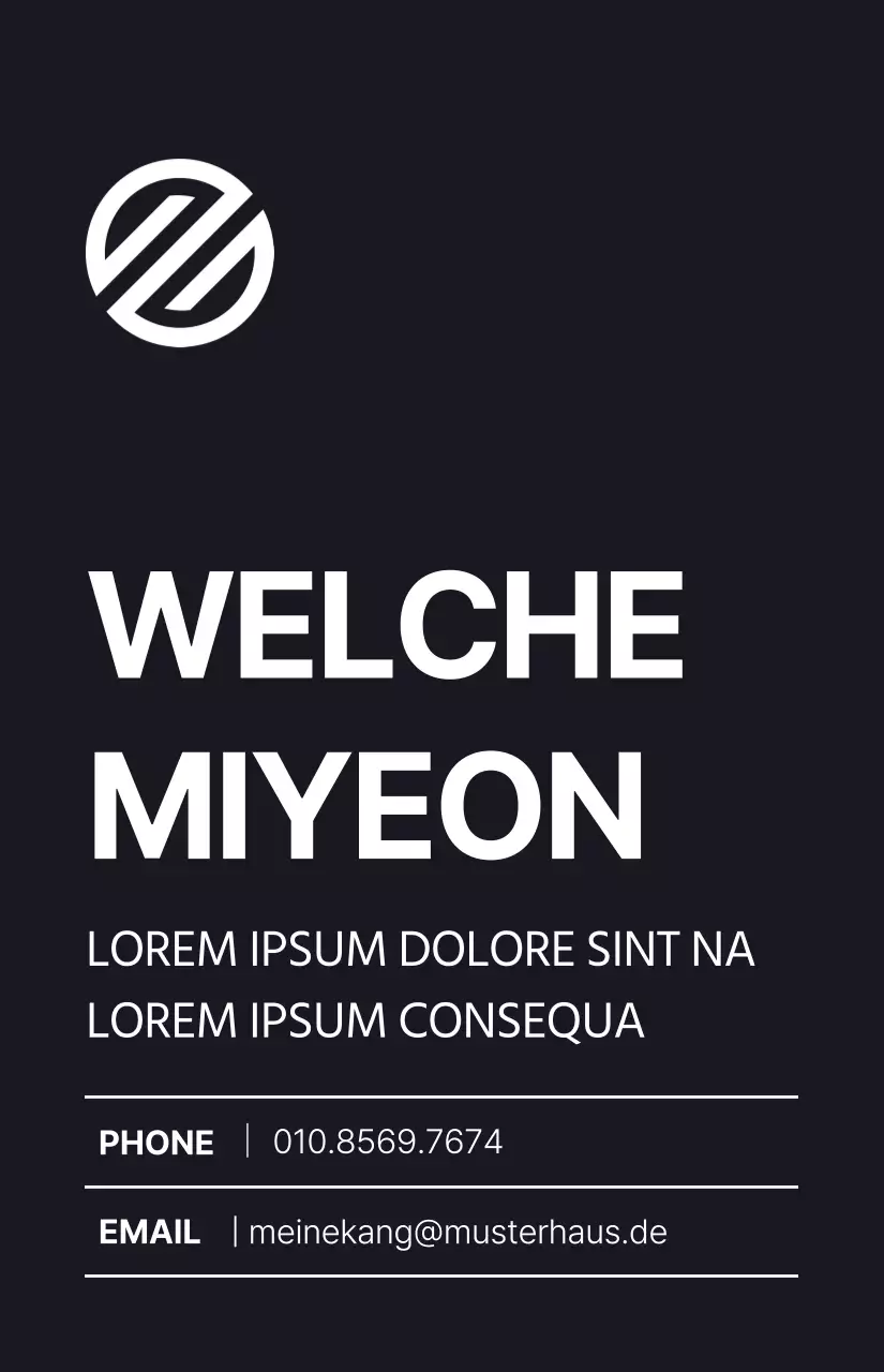 Einfaches, modernes, textzentriertes Layout in Schwarz und Weiß Corporate Employee Card