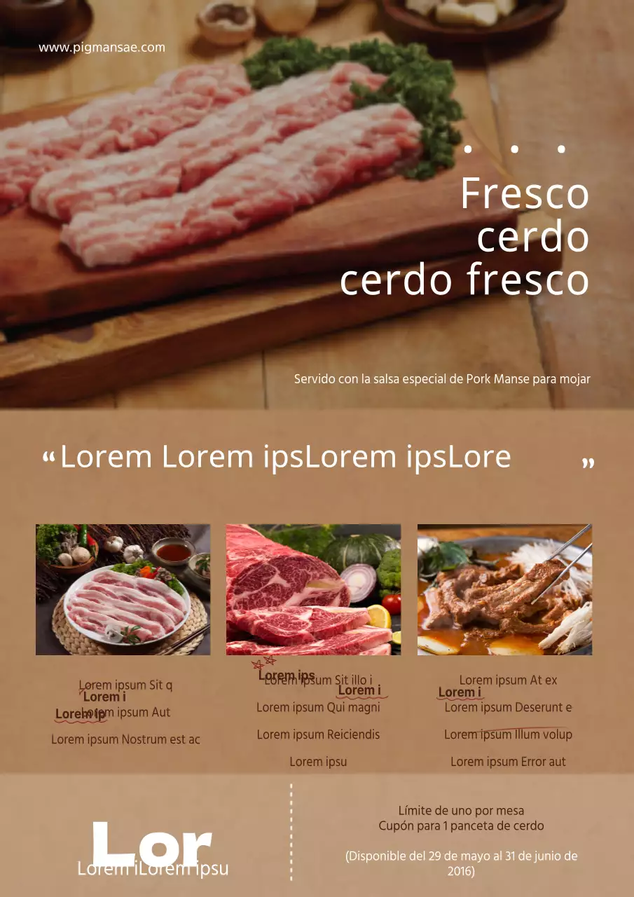 Folleto de restaurante moderno en marrón