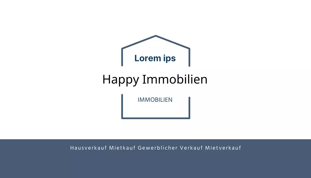 Weiß und marineblau illustrierte Immobilien-Visitenkarte
