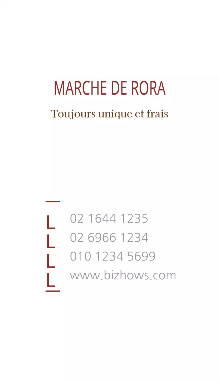 MARCHE DE RORA