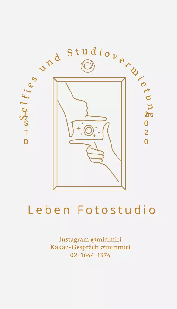 Grau Beige Illustrierte Fotografie Studio Visitenkarte