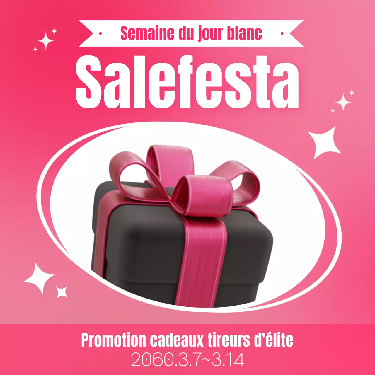 Promotion de cadeaux pailletés pour la Journée Blanche sur fond rose