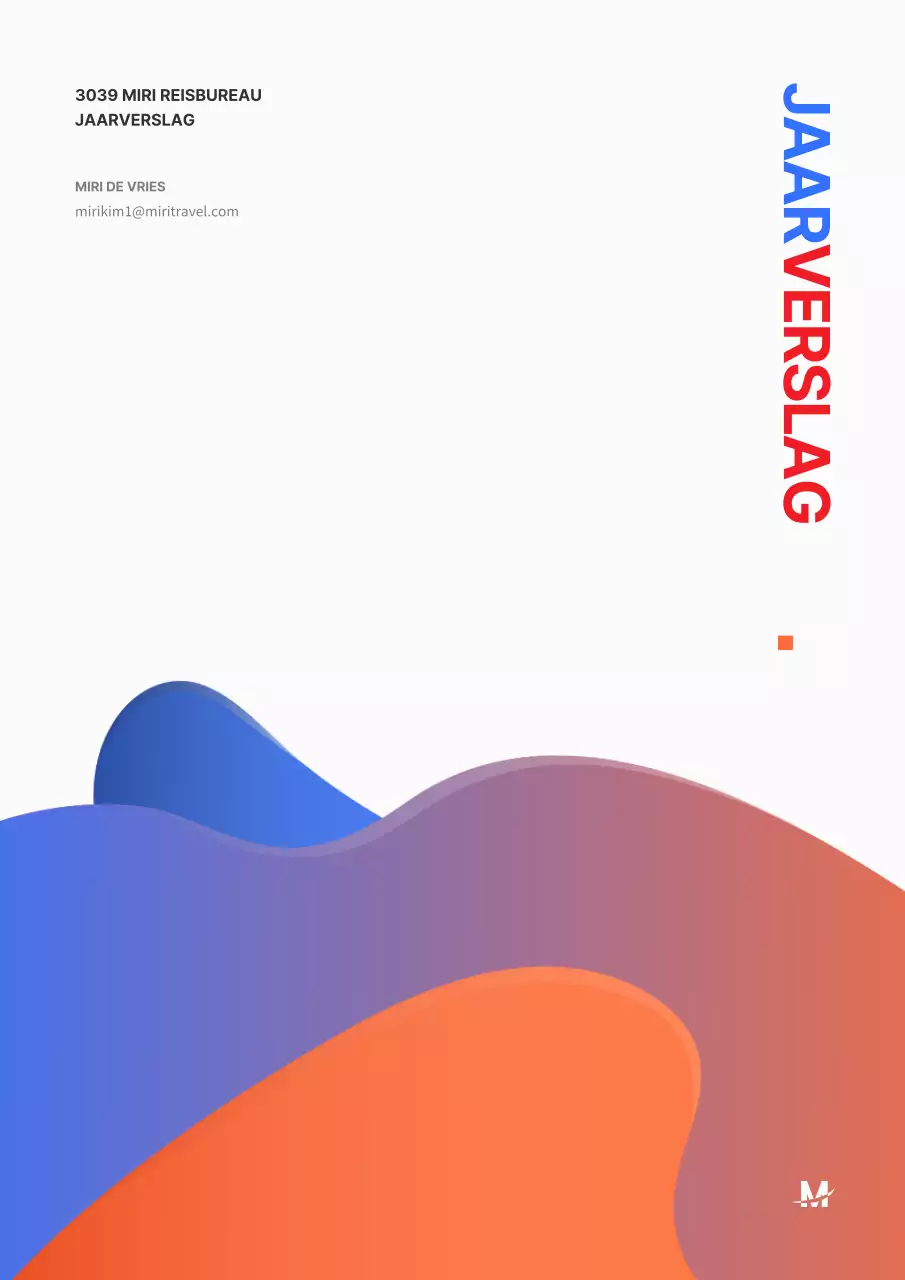 Jaarverslag met blauw en oranje gradiëntconcept