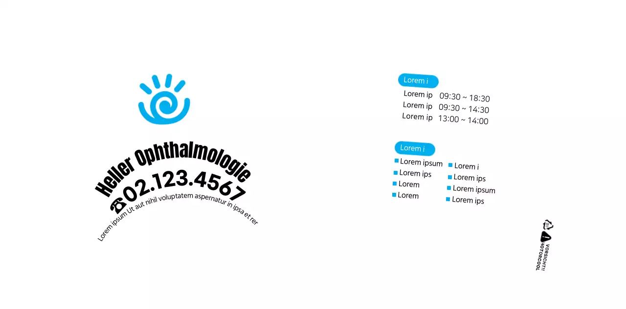 Schlichter Stil in Schwarz und Blau zur Vorstellung und Bewerbung Ihrer Praxis