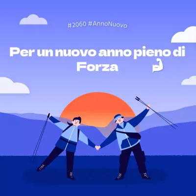 Allegria per il nuovo anno in blu e arancione