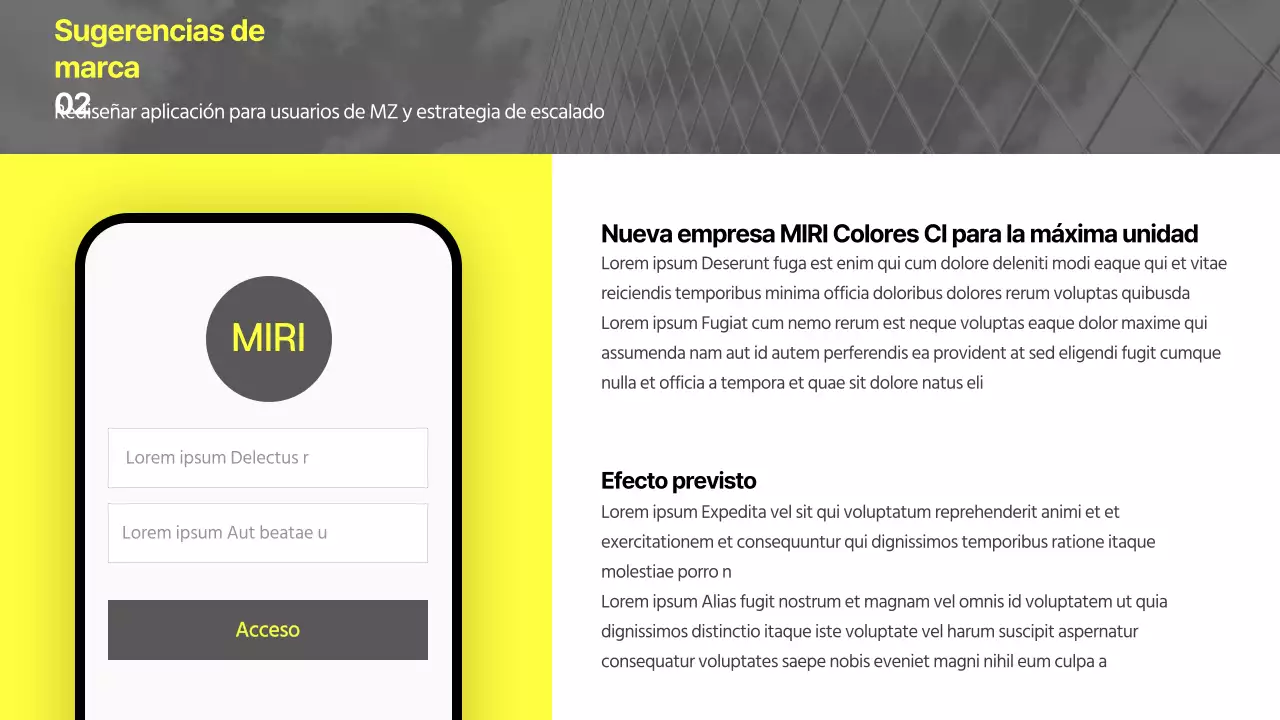 Un tema de marca corporativa moderno y único en amarillo y gris