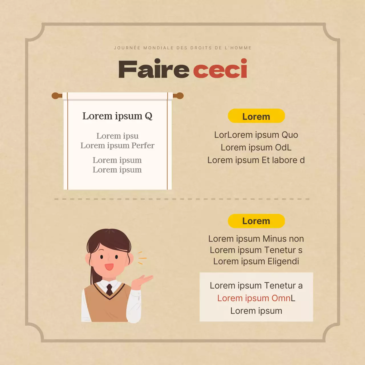 Carte de la Journée mondiale des droits de l'homme de DuclassNews Design