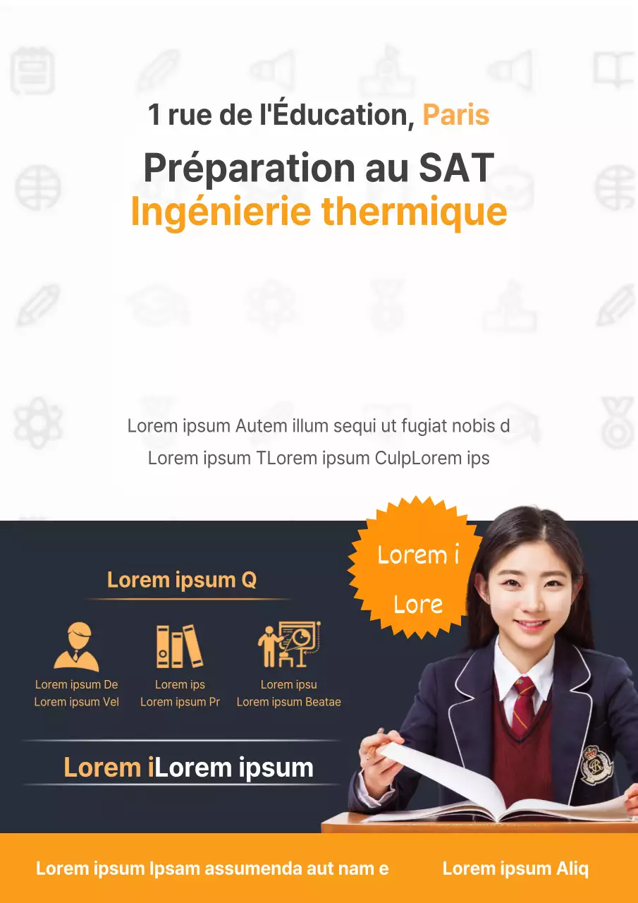 Flyer de cours d'été jaune et noir