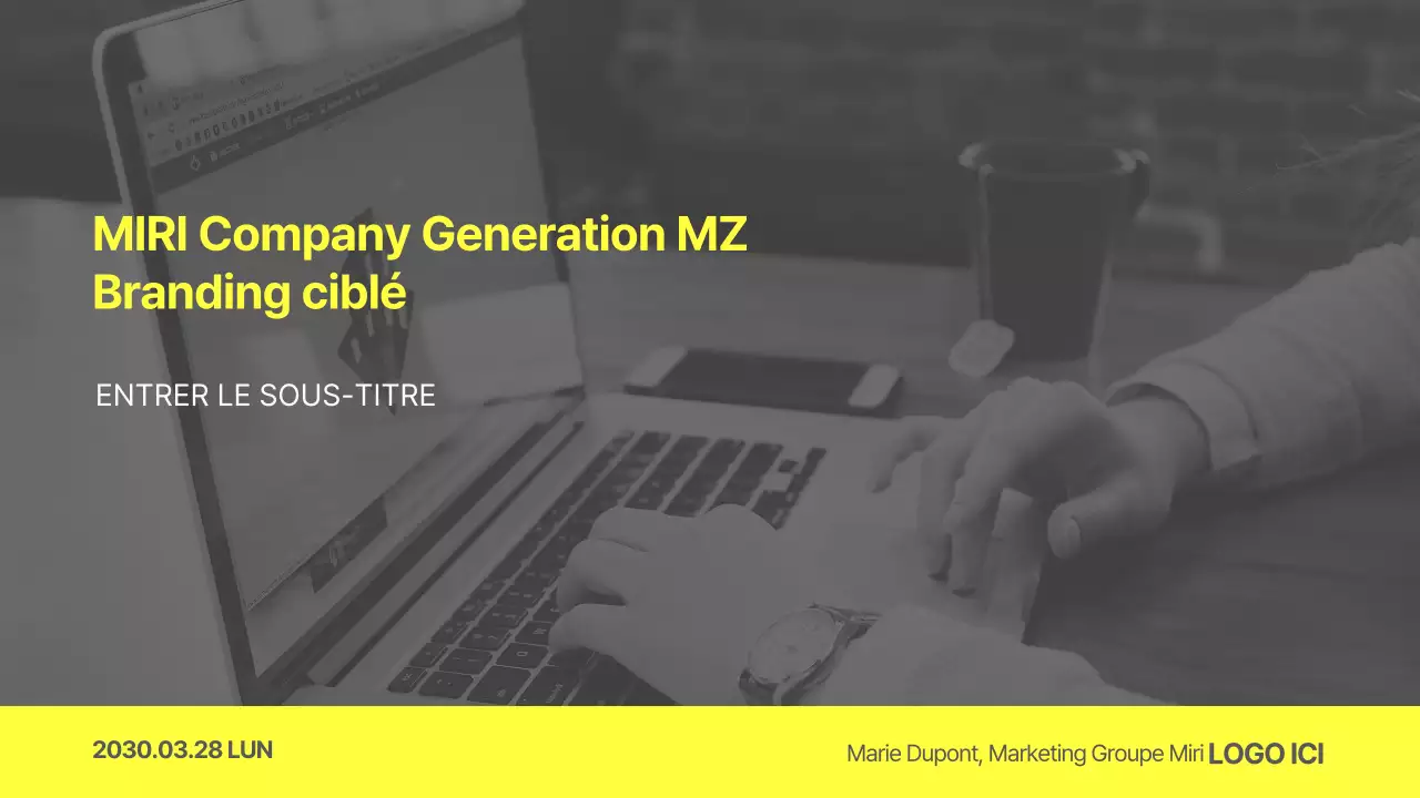 Un thème de marque d'entreprise moderne et unique en jaune et gris