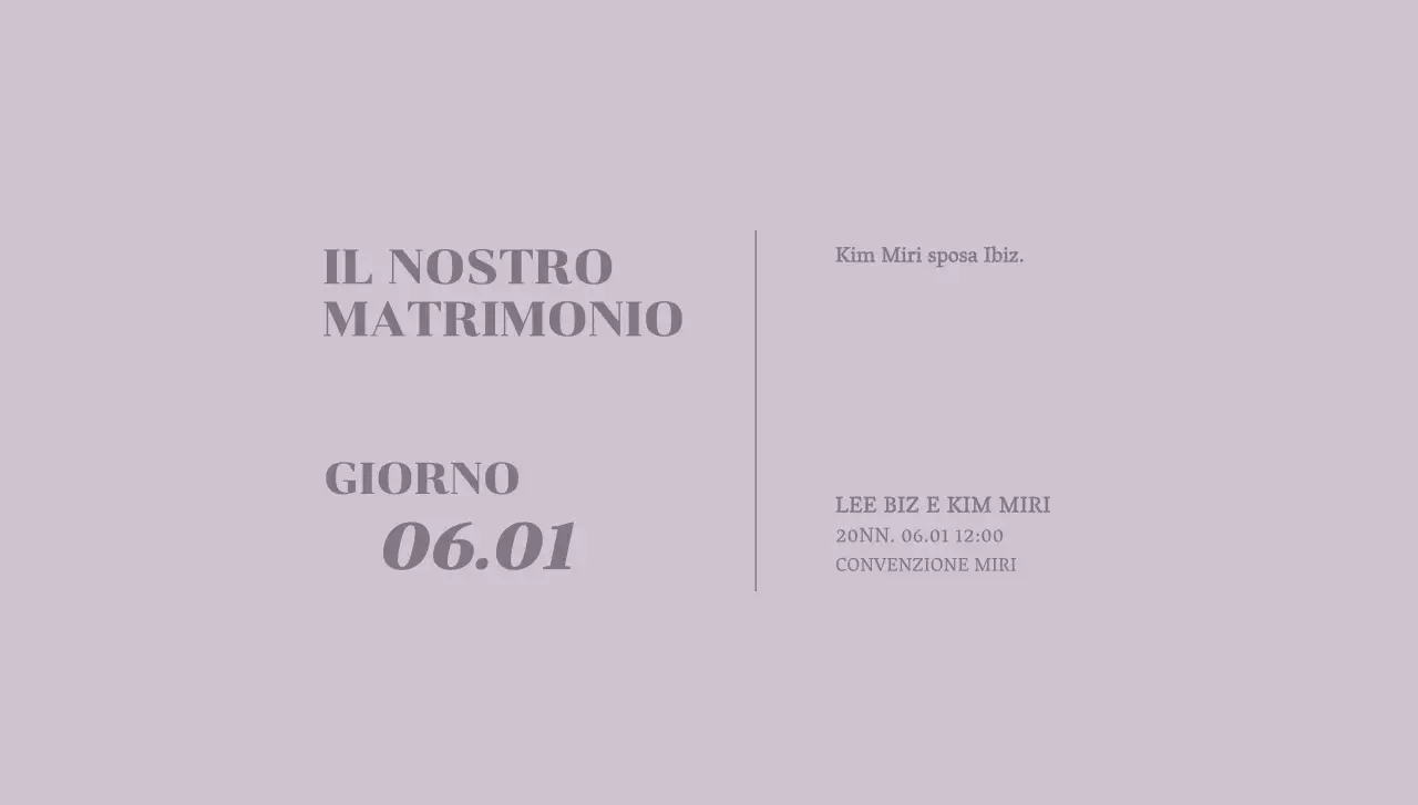 Busta per cartolina di invito a nozze con testo relativo al matrimonio