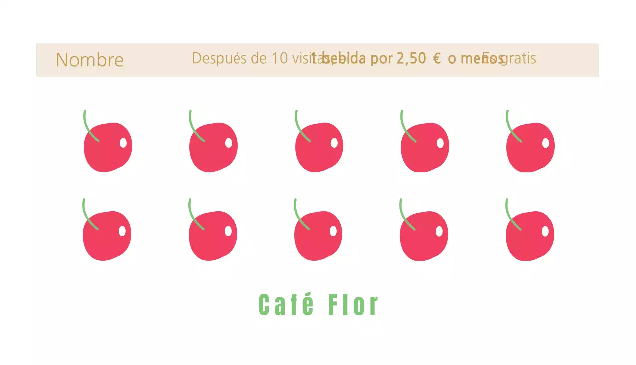 Tarjetas de visita de cupones para cafeterías
