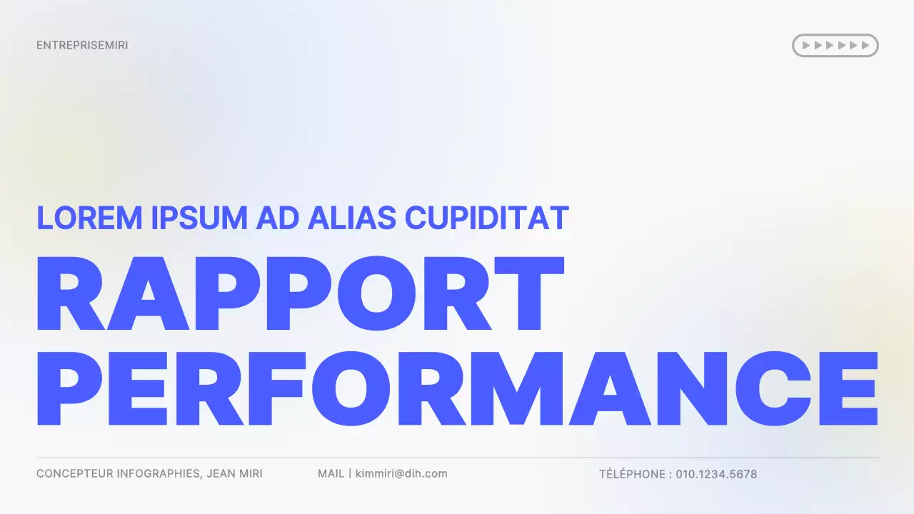 Dégradé jaune et bleu Graphiques et infographies simples Rapport de performance conceptuel