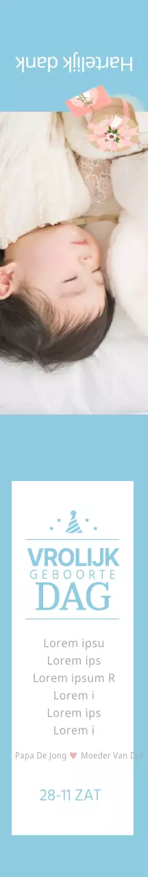 Blauwe nette foto verjaardagsfeest geschenken