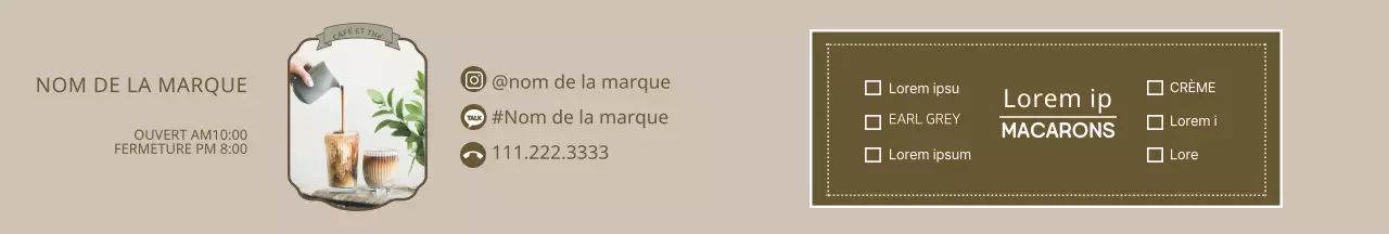 Cadre marron propre étiquette café