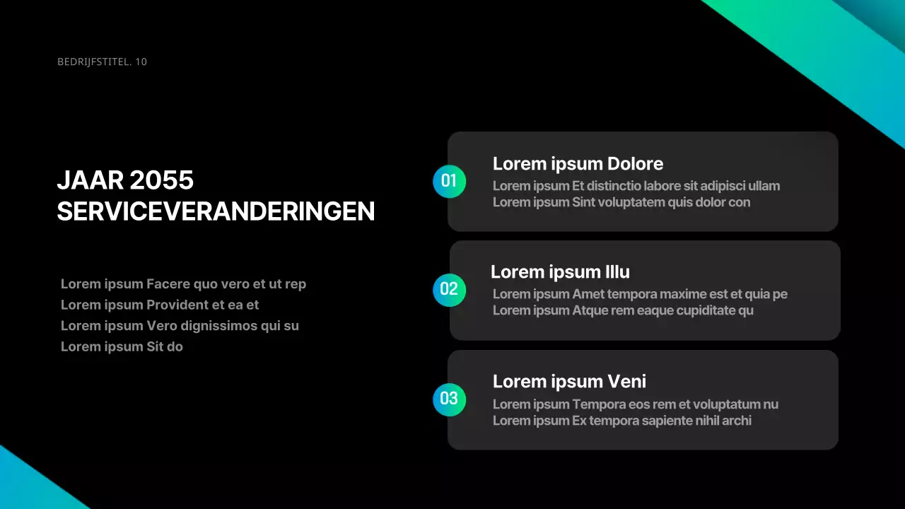 Zakelijk in zwart en verlopen