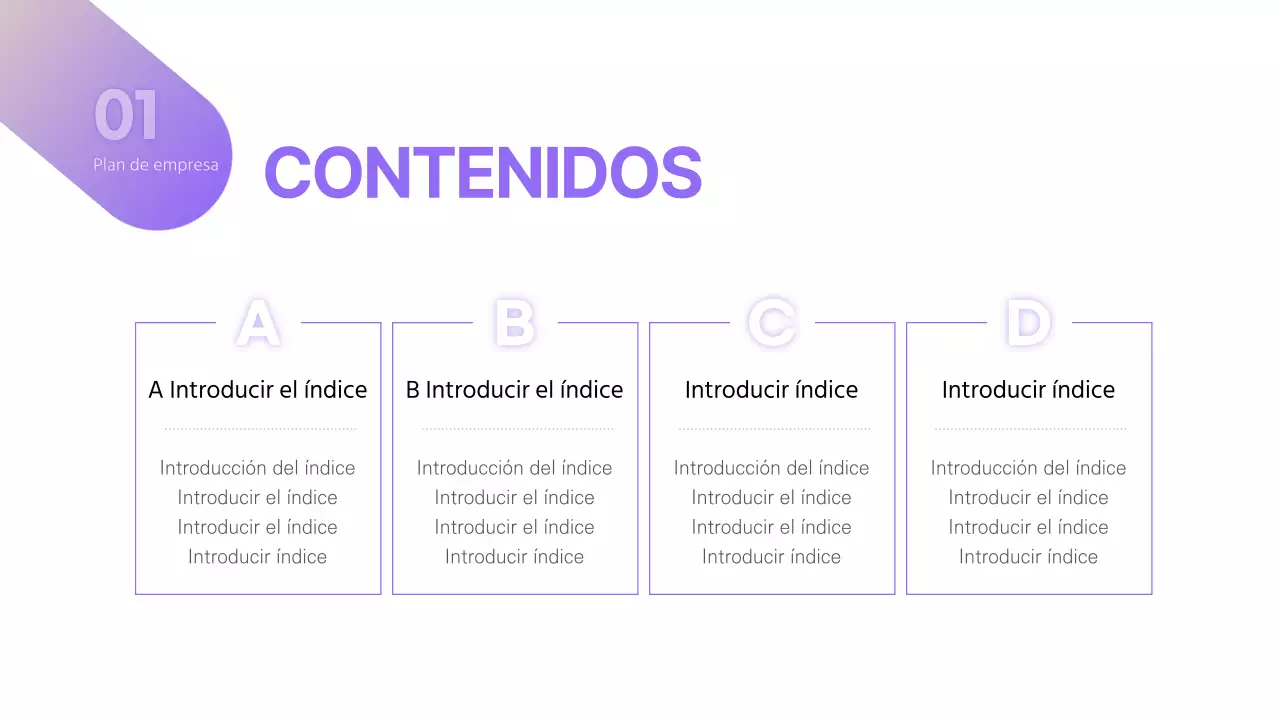 Púrpura Amarillo Concepto simple Plan de empresa