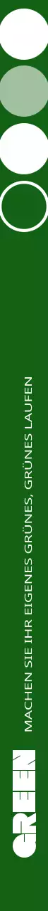 Umweltfreundliche Laufmarathon-Werbeartikel mit einfachen grünen und weißen Formen.