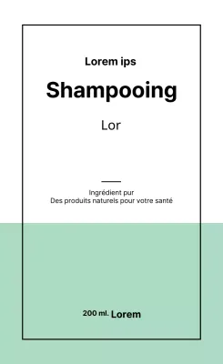 Étiquette simple d'un produit de beauté avec des lignes vert clair