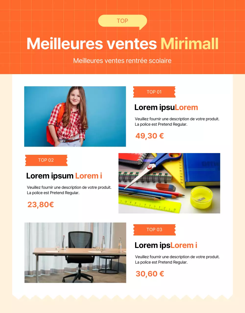 Illustration kitsch orange pour les bénéfices