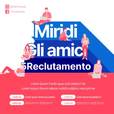 Reclutamento di sostenitori con evidenziazione del testo in rosa e blu