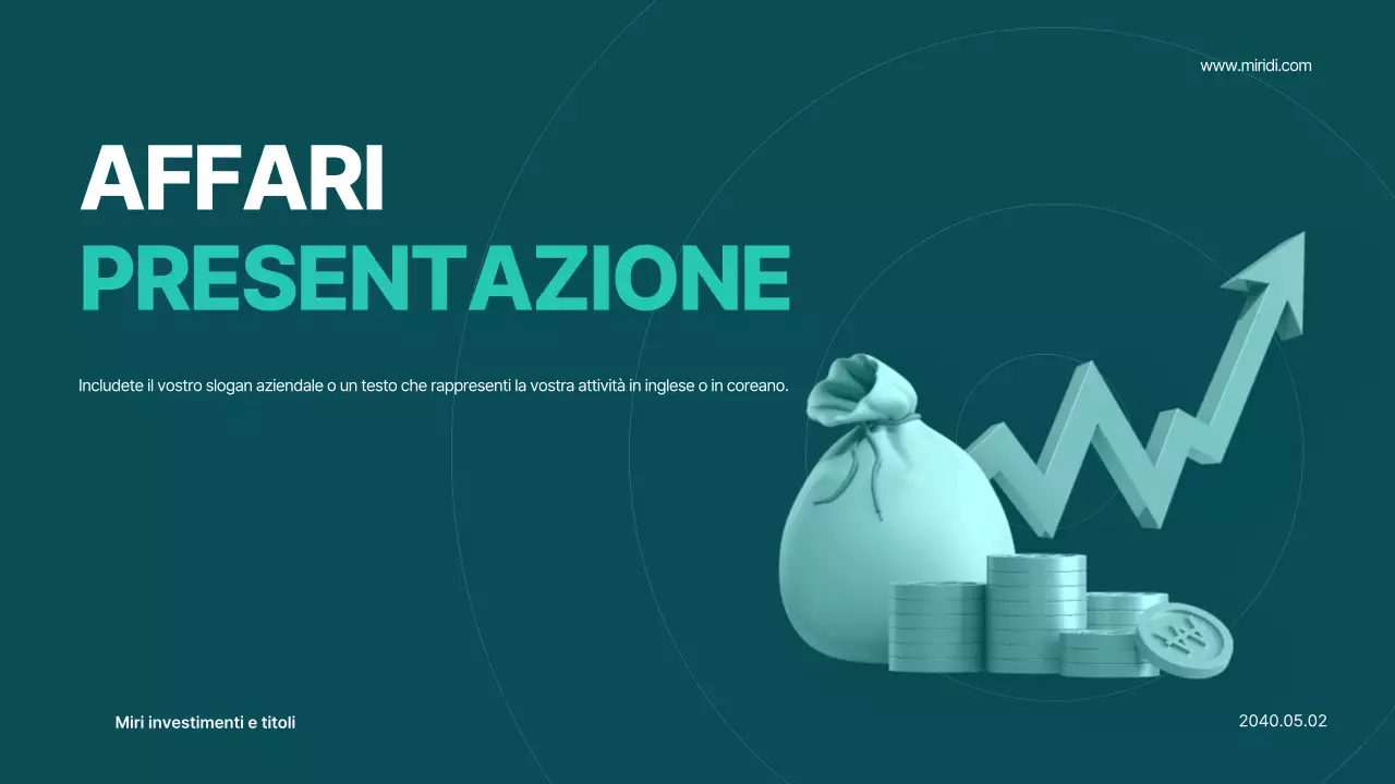 Un prospetto geometrico di una società di intermediazione in bianco e menta