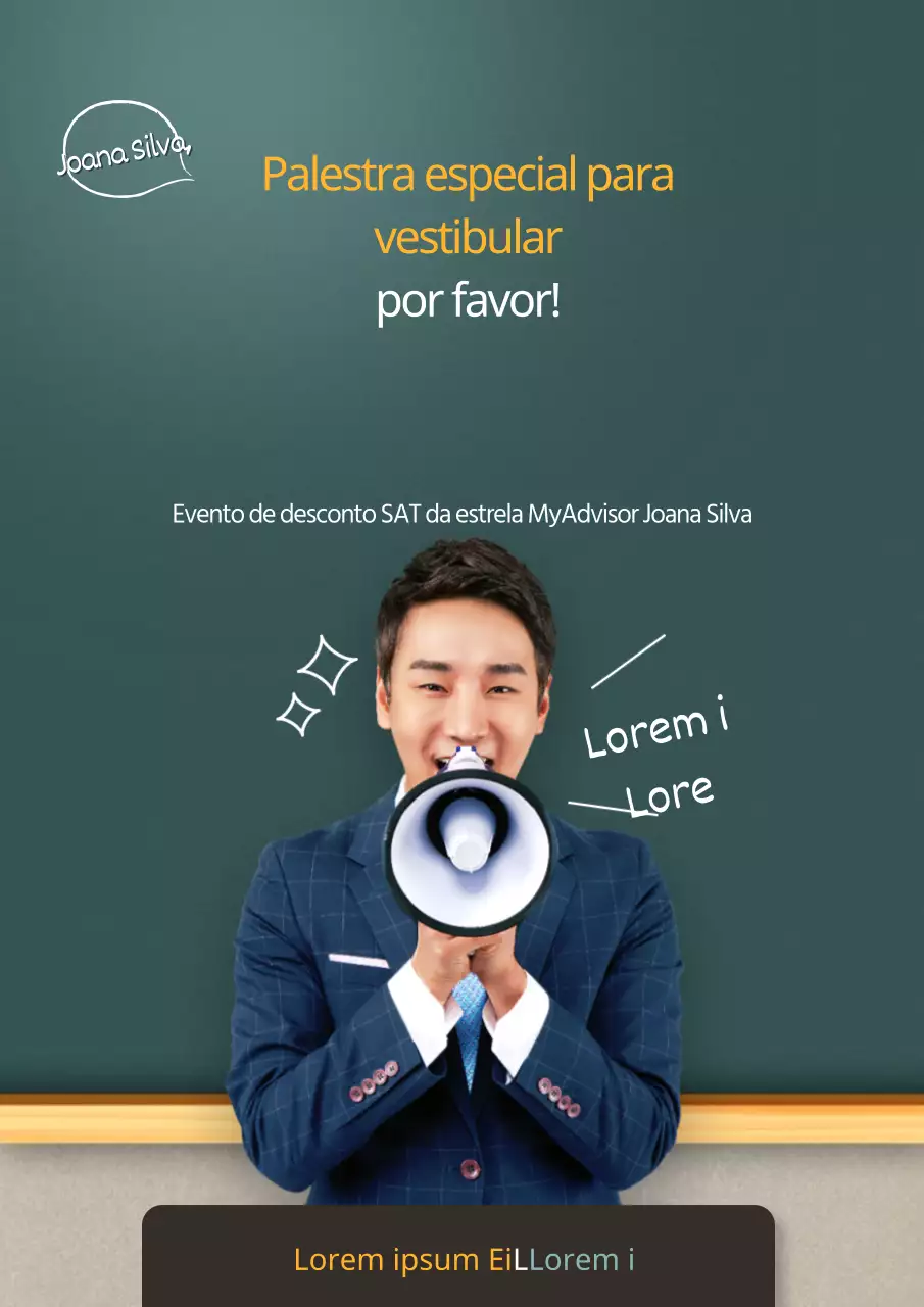 Promoção de um evento escolar de admissão à faculdade com um conceito de quadro verde e amarelo