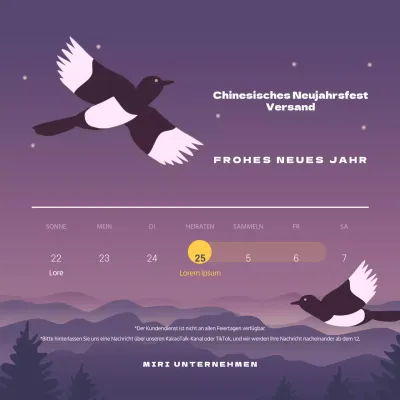 Lila-weiße Lieferung zum Mondneujahrsfest