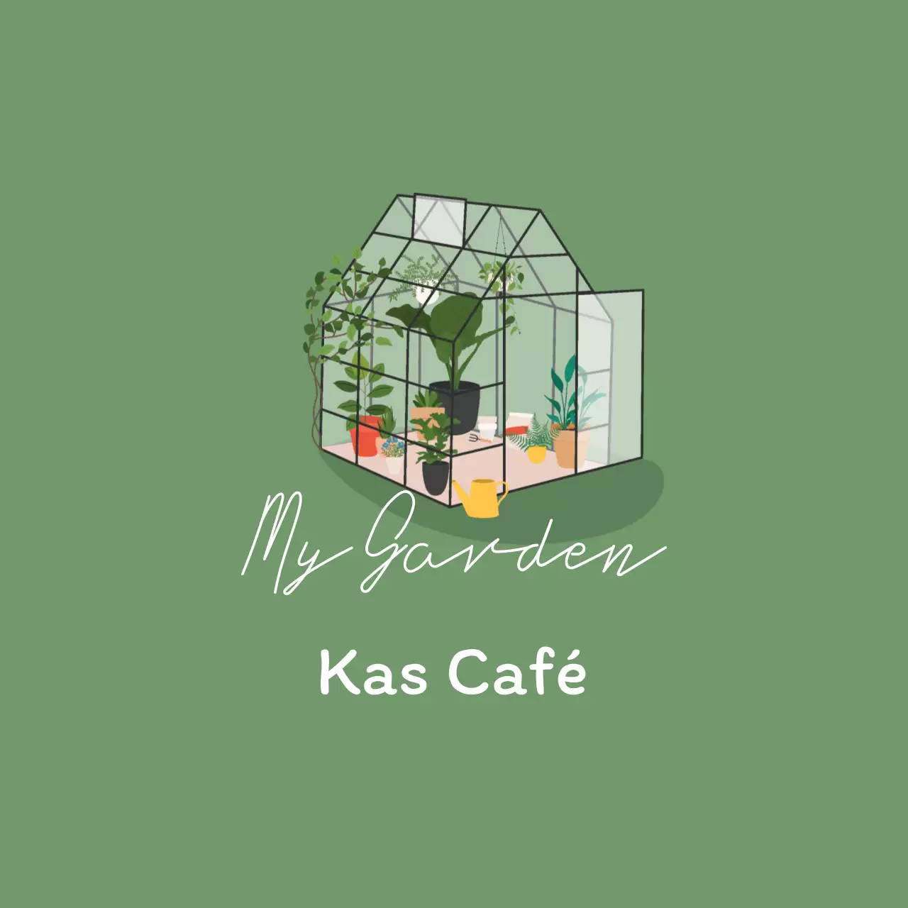groene illustratie eenvoudige plant café