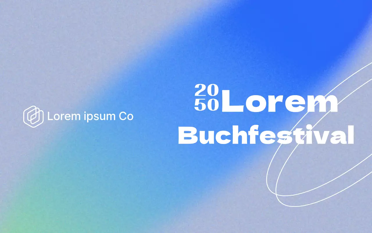 Werbung für ein institutionelles Festival mit einem blau-violetten Farbverlauf im Hintergrund