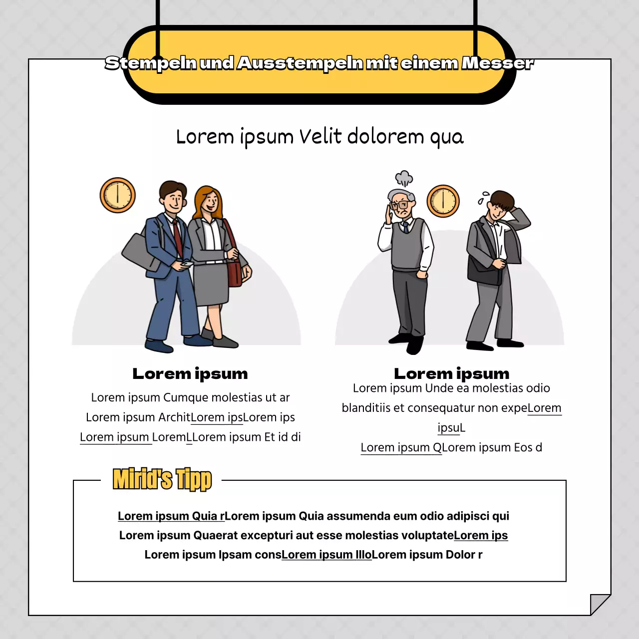 Ein einfaches gelb-graues Arbeitnehmerinterview