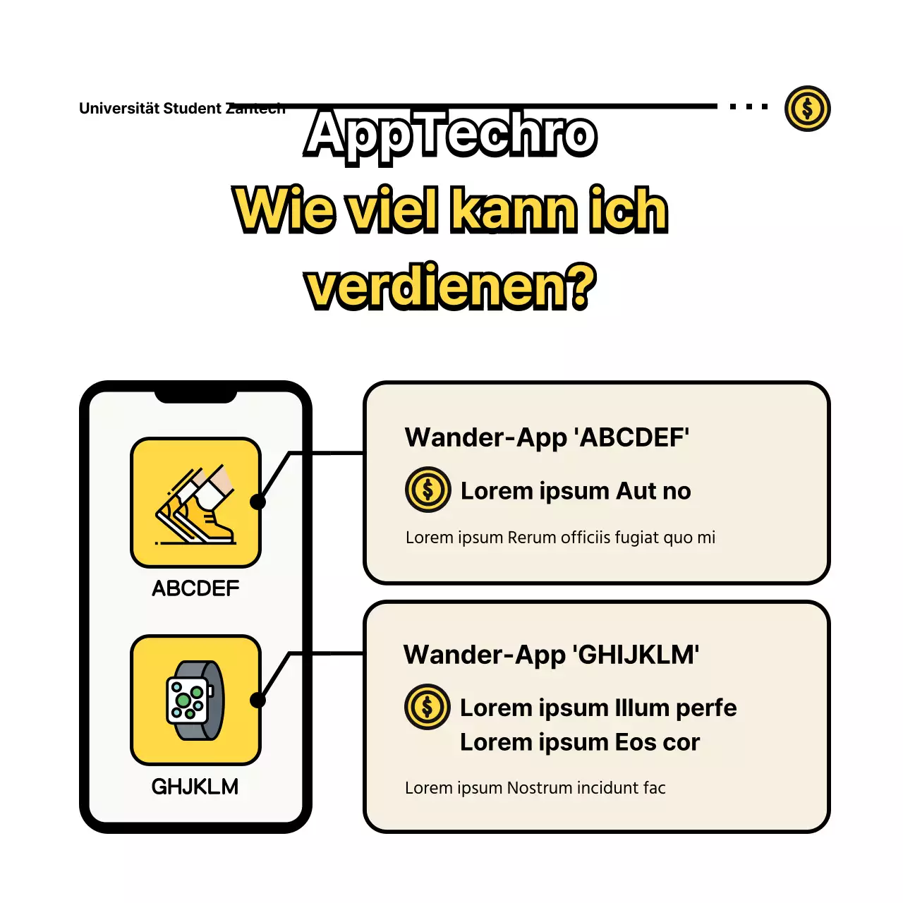 T-Shirts für College-Studenten mit niedlichen gelben Illustrationen